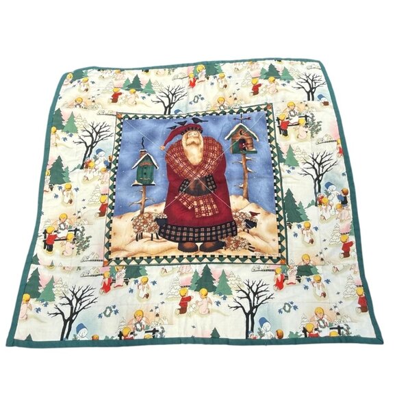 Handmade quilted Christmas Santa decor Debbie Mumm fabric children angel snowmen - Picture 1 of 16